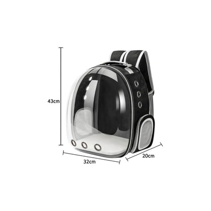 Mochila Bolso Transparente Mascota Negro
